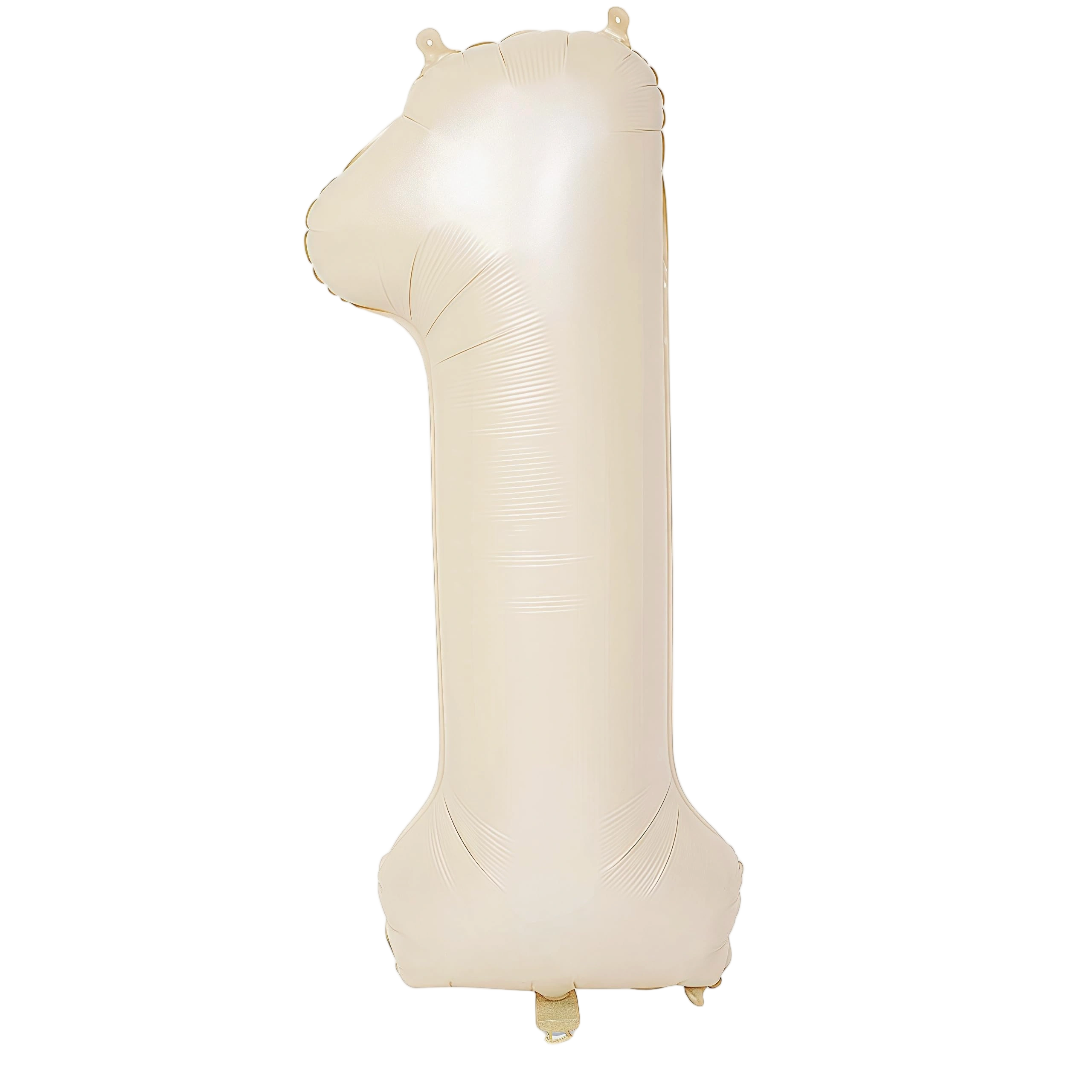 40 Inch Beige Number 1 Balloon for 1st Birthday Decoration, Large Self Inflating