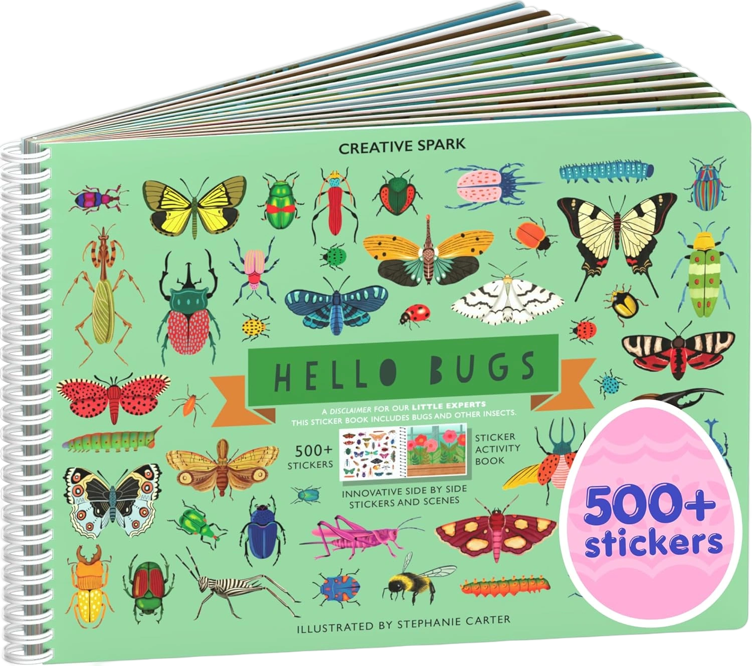 Cupkin Hello Bugs Sticker Book Activity for Kids, Toddler Airplane Travel Essent