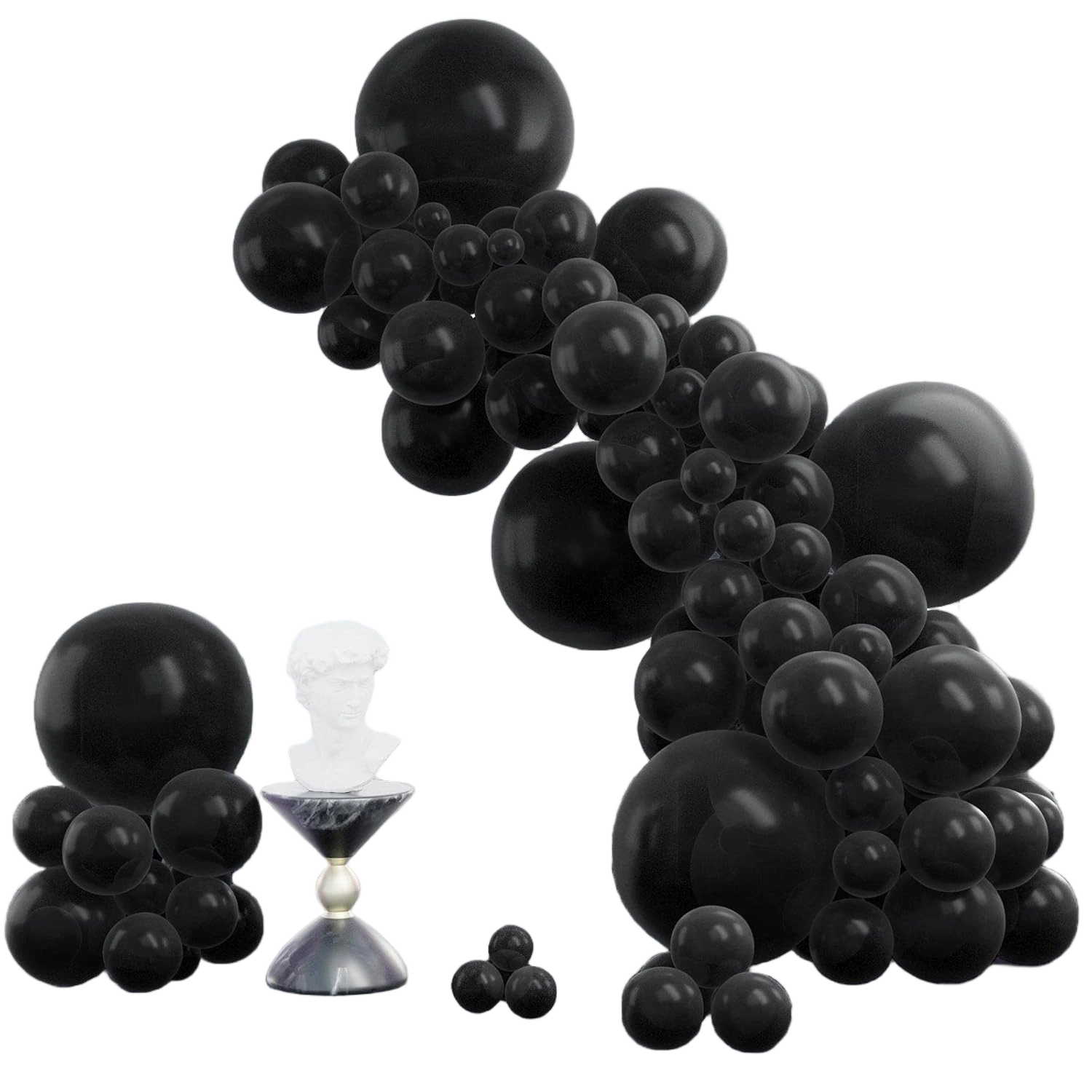 PartyWoo Black Balloons 140 pcs Different Sizes of 18 12 10 5 Inch Black Balloon