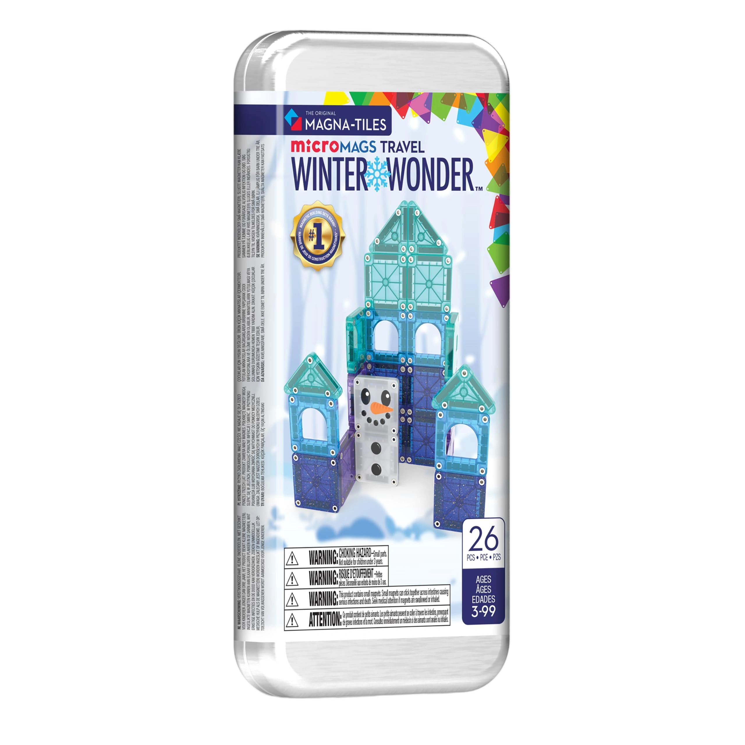 MAGNA-TILES microMAGS Winter Wonder Travel Set 26-Piece Magnetic Construction Se
