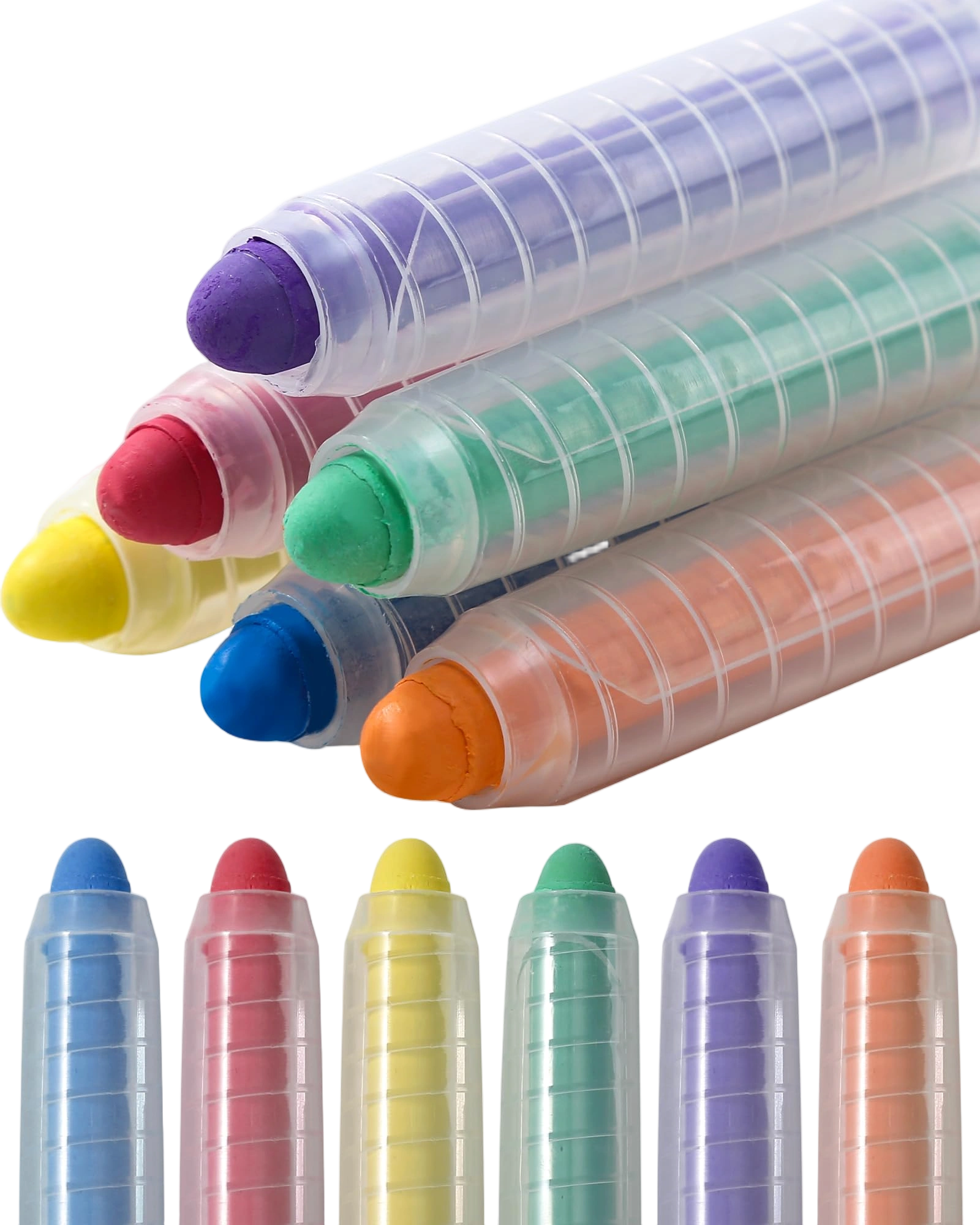 NewFamily Chalk 6pcs Dustless Washable Chalks with Holder for Kids, Safe for Sid