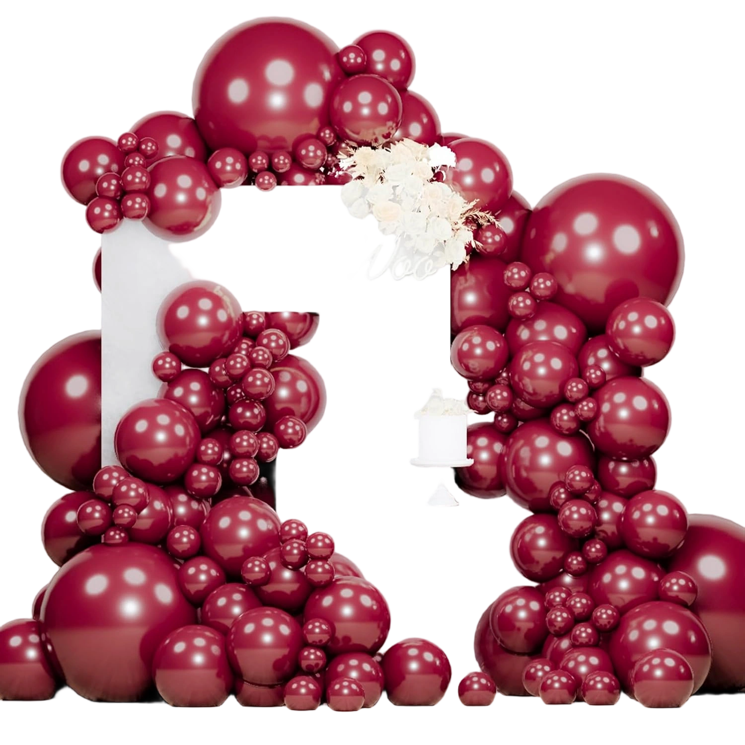 PartyWoo Pearl Burgundy Balloons 140pcs Different Sizes of 18 12 10 5 Inch Dark
