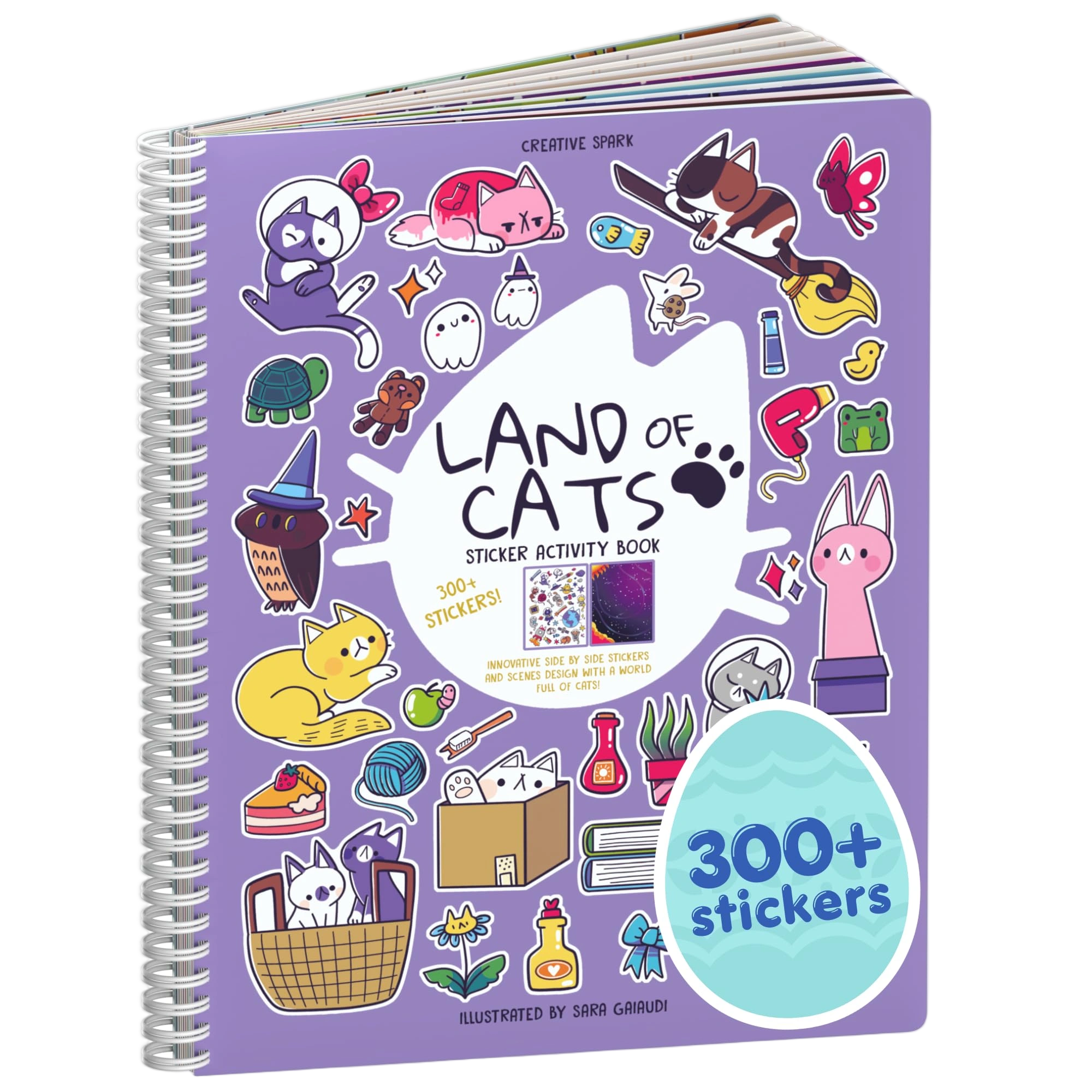 Land of Cats 300+ Kids Sticker Book by Cupkin Toddler Road Trip Coloring and Sti