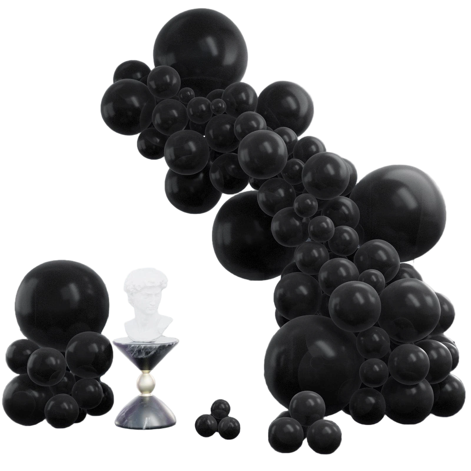 PartyWoo Black Balloons 140 pcs Different Sizes of 18 12 10 5 Inch Black Balloon