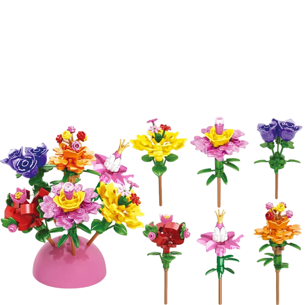 WODMAZ 12 Pcs Prefilled Easter Eggs with Bouquet, Surprise Easter Egg Flower Toy
