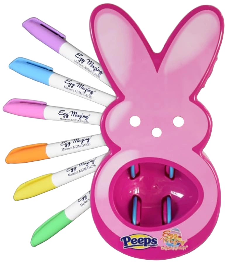 The Eggmazing Egg Decorator - Peeps Bunny - Arts and Craft Set Includes 6 Colorf