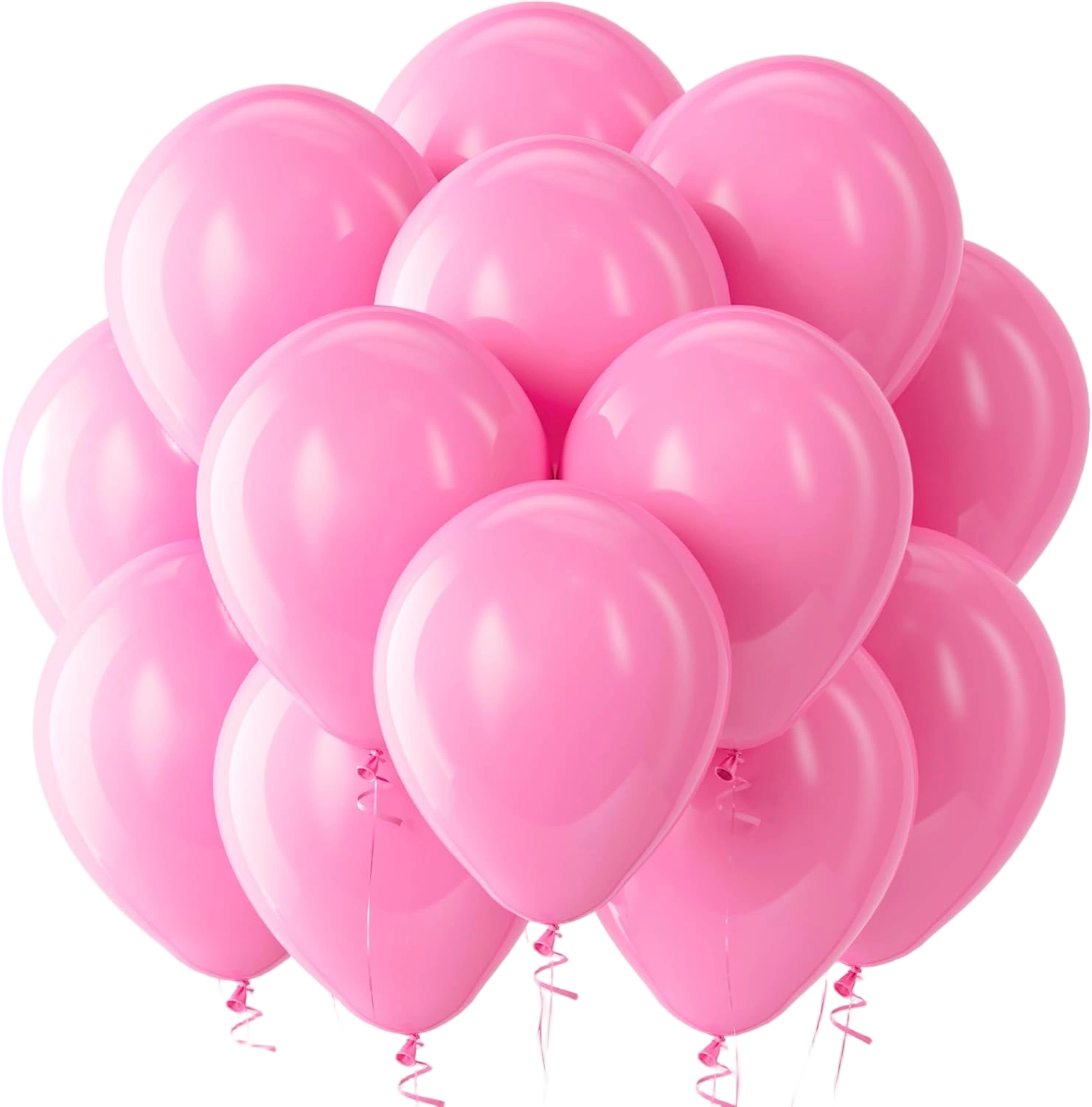Bezente Pink Balloons Latex Party Balloons - 100 Pack 12 inch Round Helium Pink 