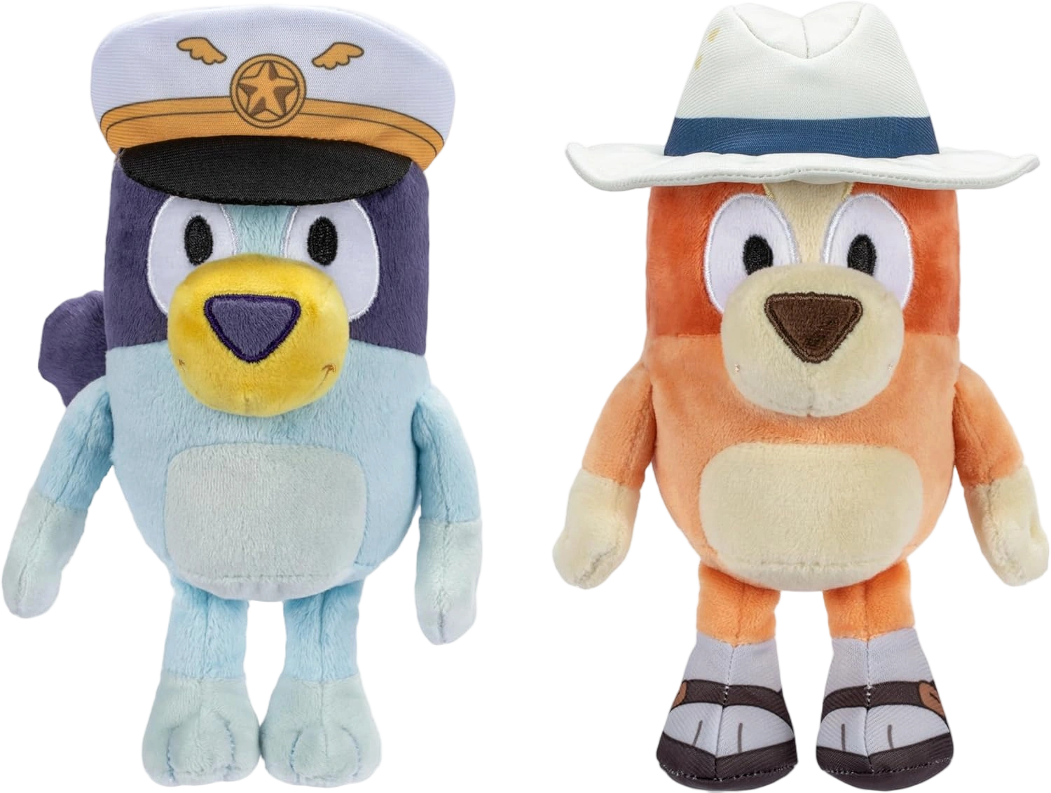 Bluey Plush Stuffed Animals Pack of 2, 16-23”, Soft, Captain and Holiday Plush F