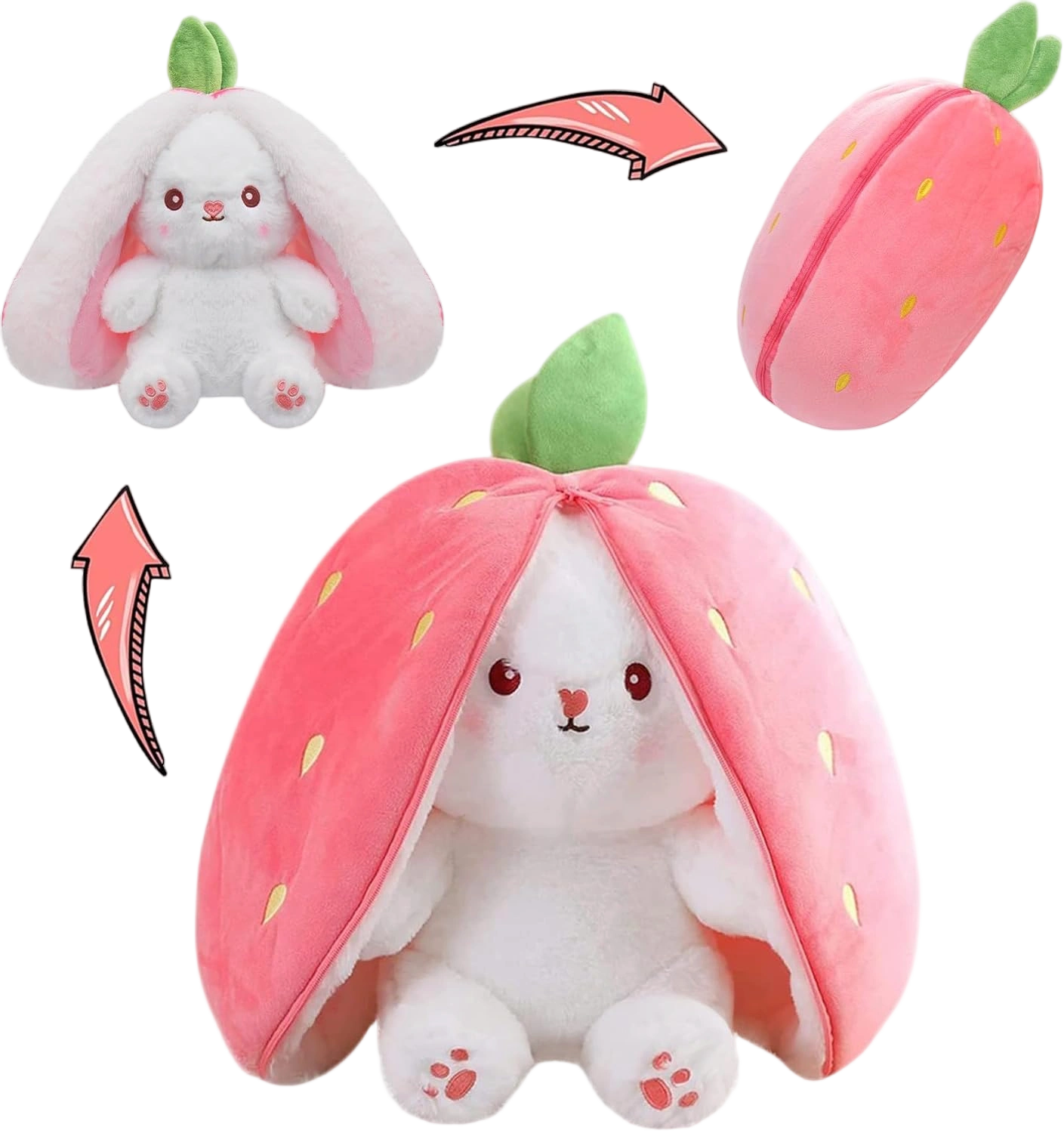 MIAODAM 13.7in Large Easter Bunny Stuffed Animal, Kawaii Squishy Cute Easter Bun