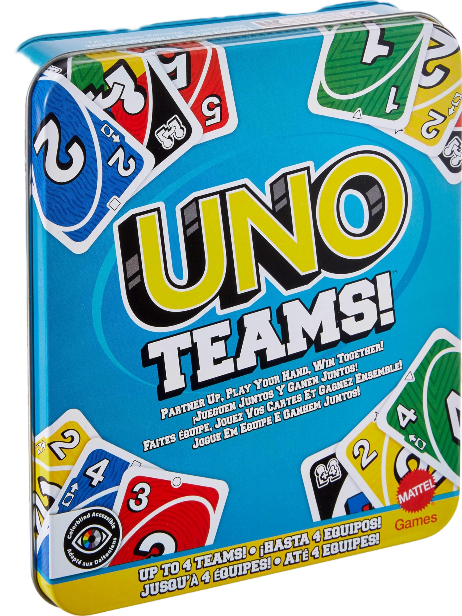 Mattel Games UNO Teams Card Game for Kids, Adults & Family Night, Parties & Trav