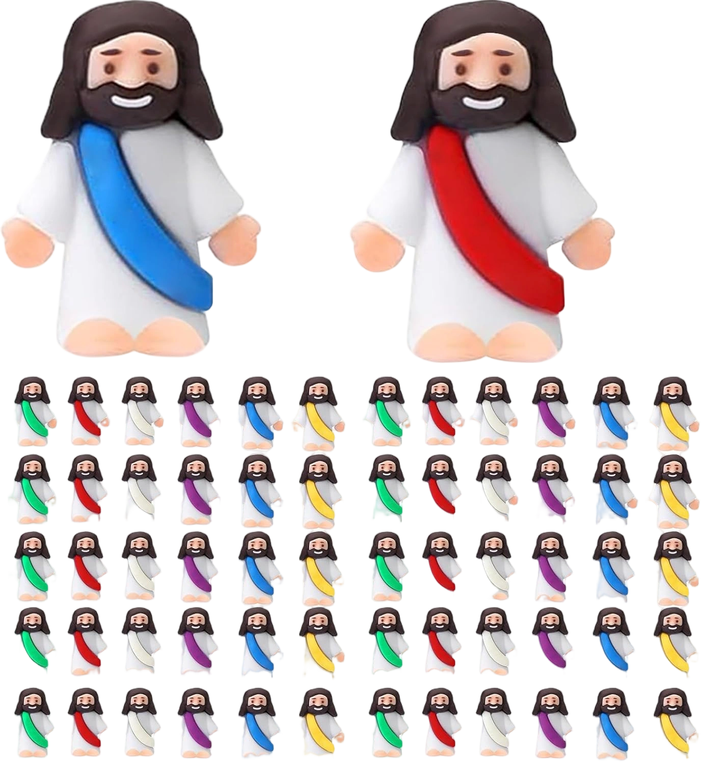 Mini Jesus Figures, Set of 60pcs Action Figures Little Jesus Figures, Tiny Jesus