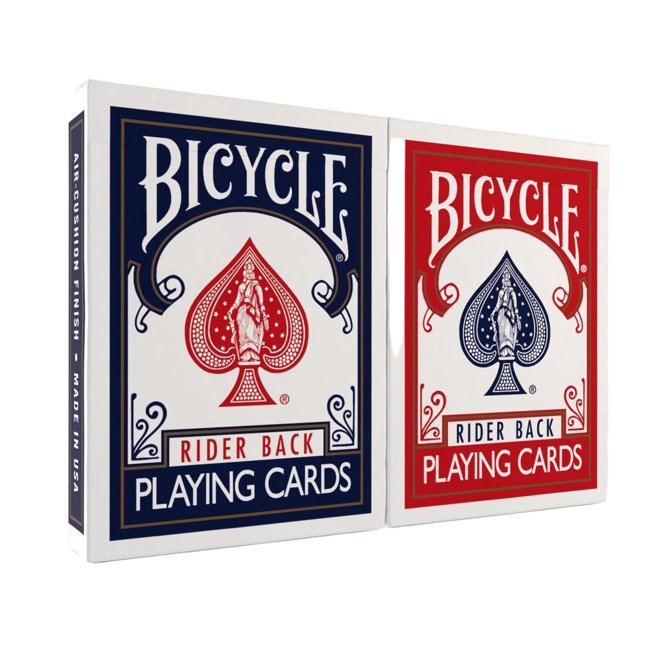 Bicycle Rider Back Playing Cards, Standard Poker Size Deck of Cards, Red & Blue 