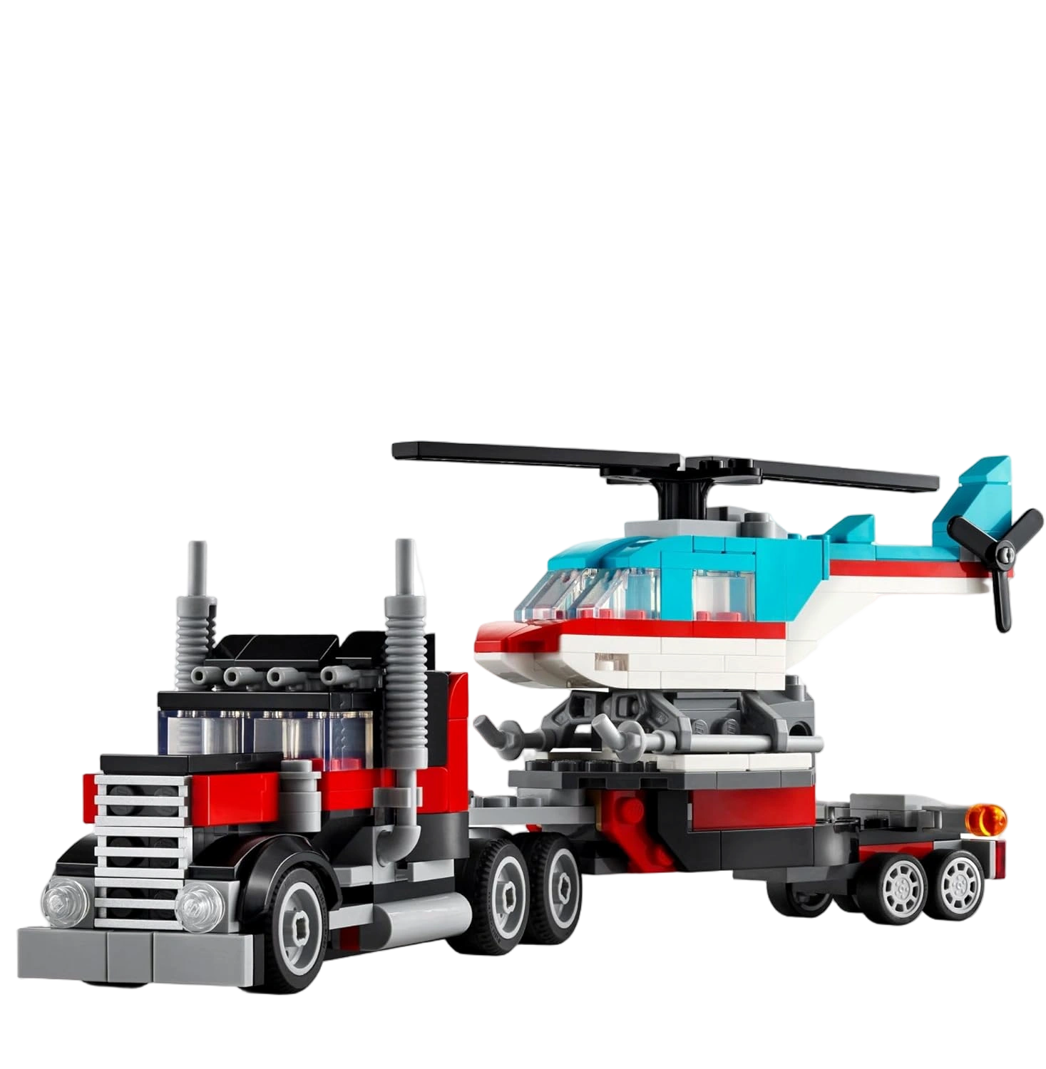 LEGO Creator 3 in 1 Flatbed Truck with Helicopter Toy, Transforms from Flatbed T