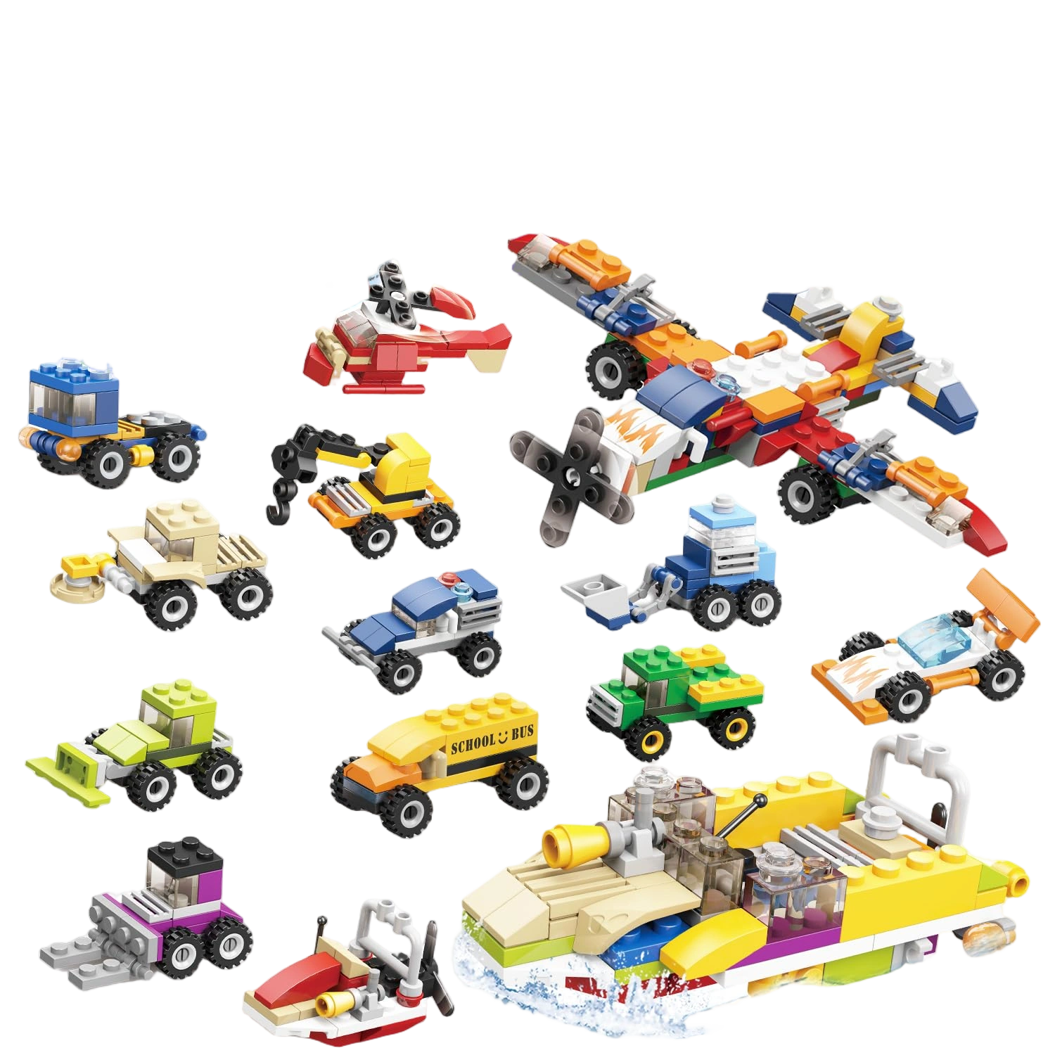 12Pcs Pre Filled Easter Eggs with Vehicles Building Blocks, Egg Surprise Toy for
