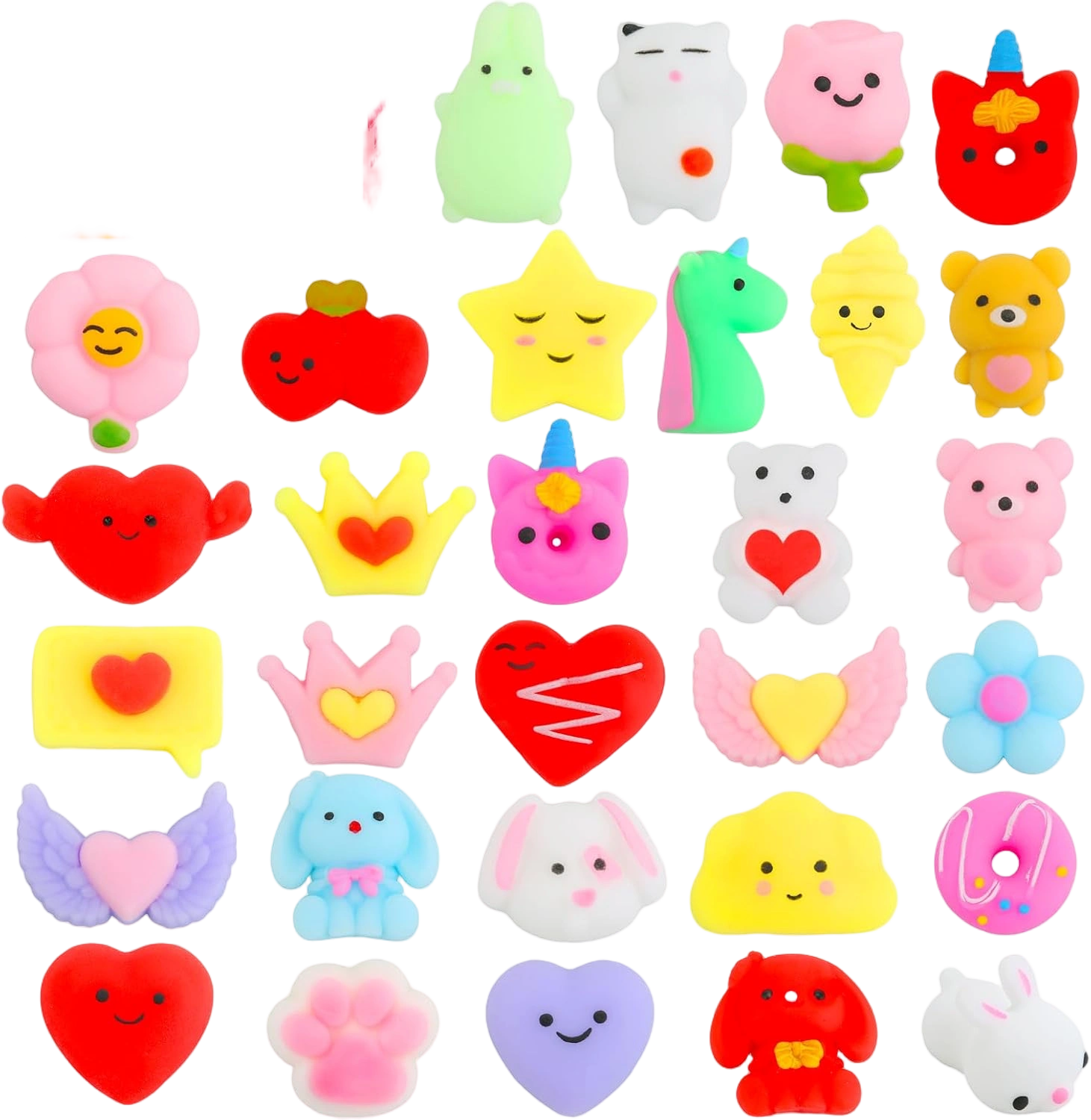 Valentines Day Gifts for Kids - 30 Pack Valentines Mochi Squishy Toys, Mini Kawa
