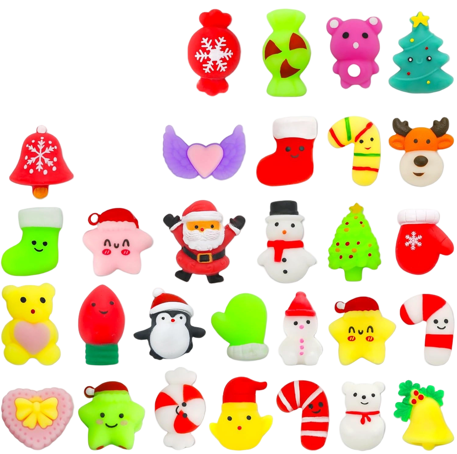 30 Pack Christmas Squishy Toys, Christmas Party Favors Stocking Stuffers Xmas Gi