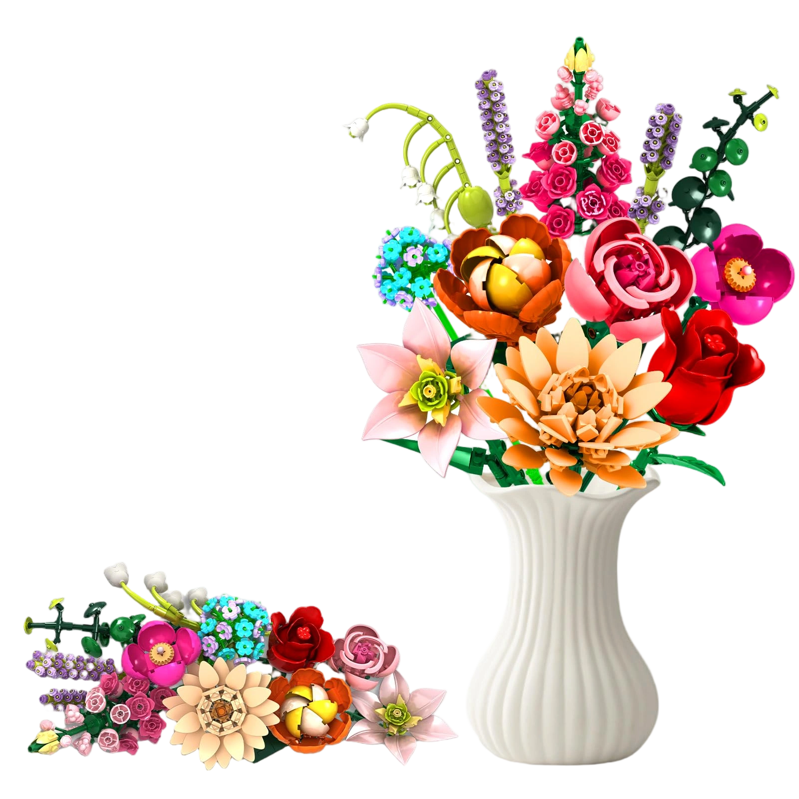 Rongmeiz Flower Bouquet Building Kit, 762 PCS Eternal Flower Arrangement with Ro
