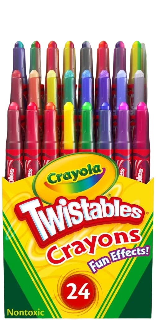 Crayola Twistables Crayons for Kids (24ct) No Sharpen Toddler Coloring Supplies,