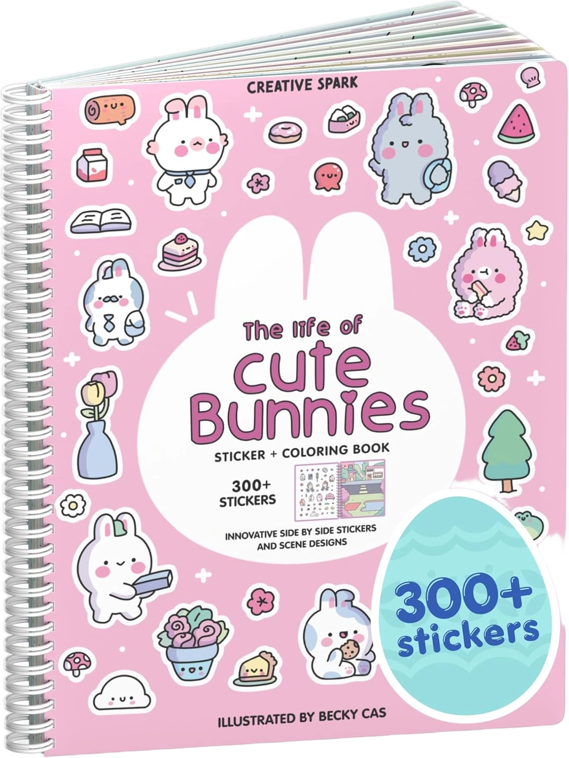 Life of Cute Bunnies 300+ Kids Sticker Book by Cupkin Toddler Airplane Travel Co