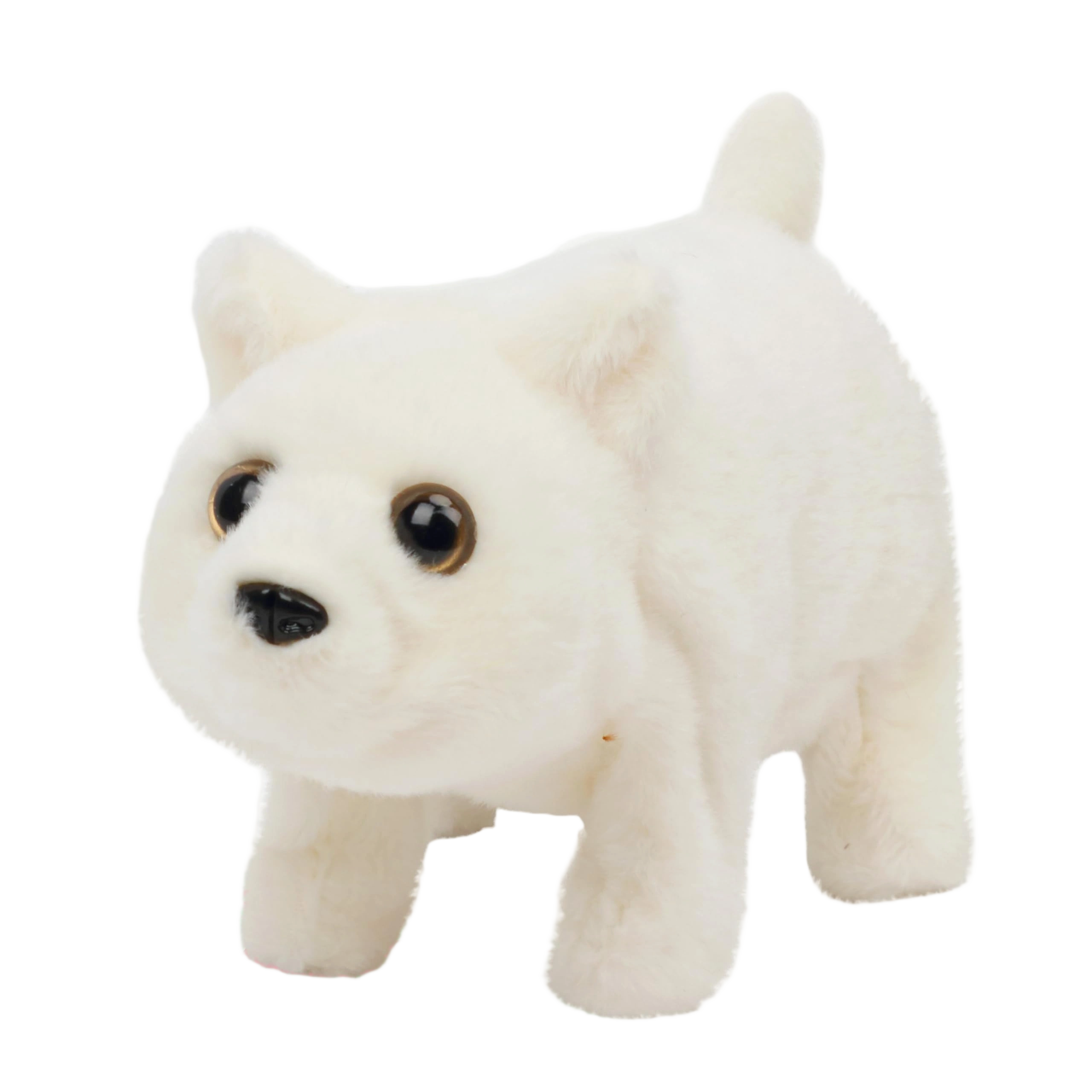 Hopearl Walking Polar Bear Interactive Electronic Pet Plush White Bear Toy with