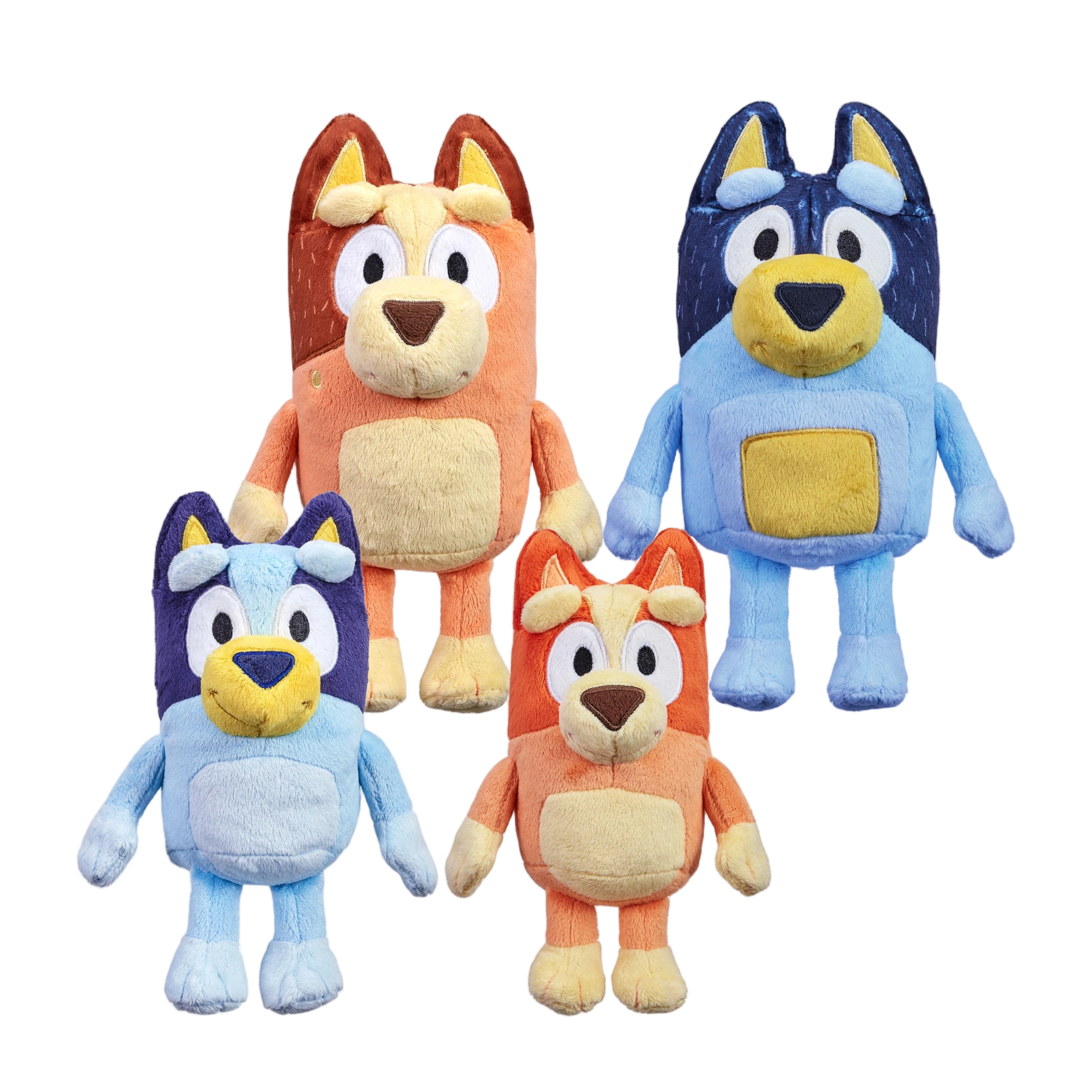 Bluey Heeler Family Stuffed Animal Set of 4, 7-8”, Soft, Bingo, Bandit, and Chil