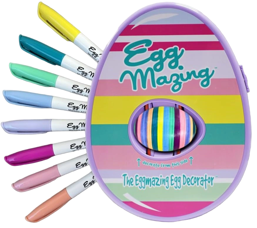 Eggmazing Egg Decorator Kit - Easter Egg Decorating Spinner with 8 Colorful Quic