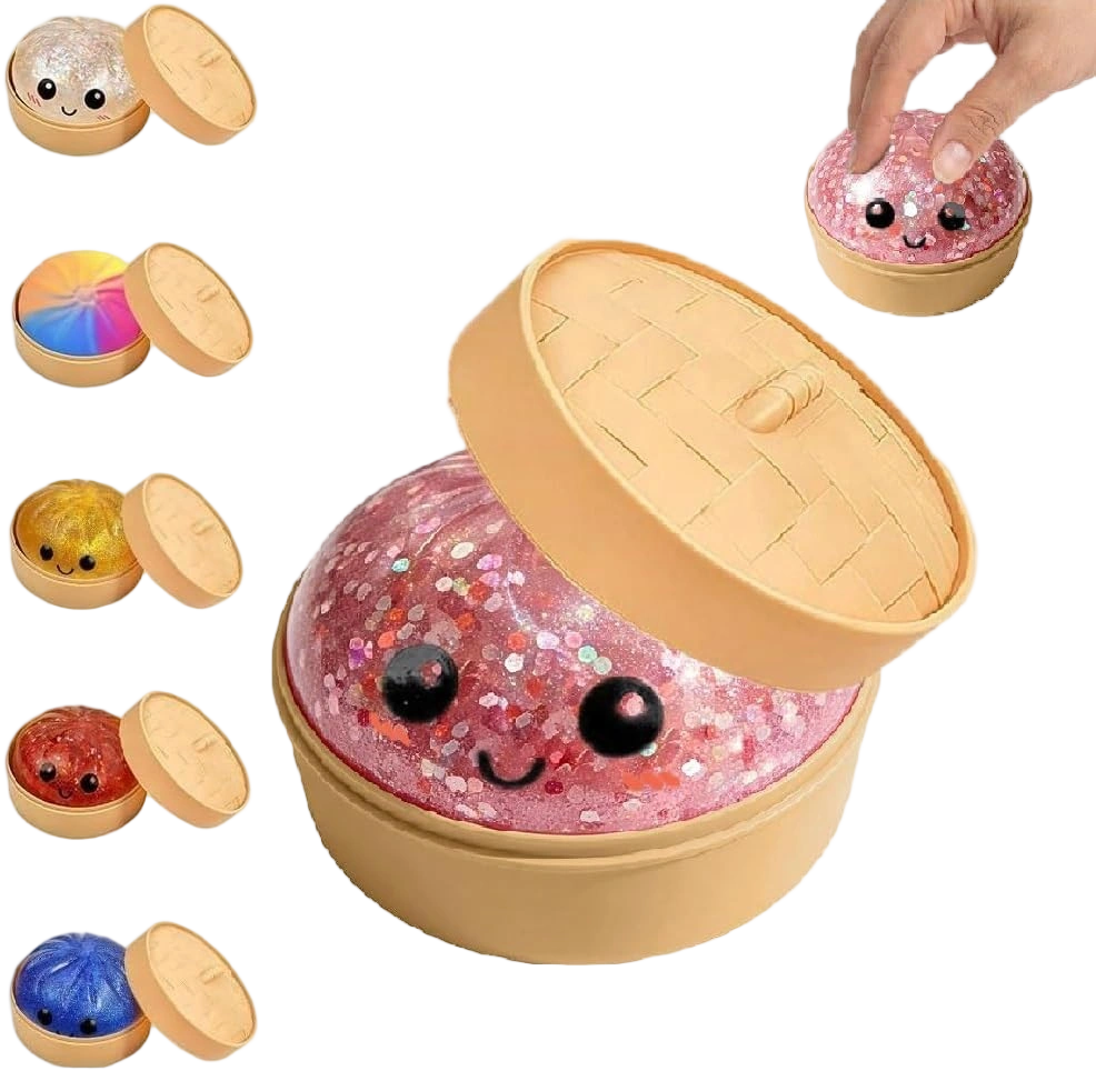 Glitter Dumpling Squishy, 2026 Upgrade Dumpling Squishy Mystery Box, Colorful Du