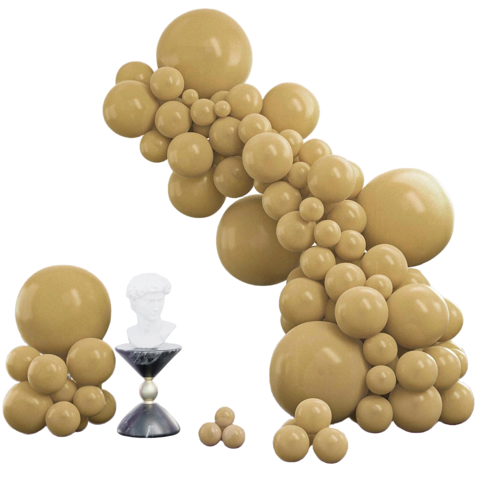 PartyWoo Tan Balloons 140pcs Different Sizes of 18 12 10 5 Inch Light Brown Neut